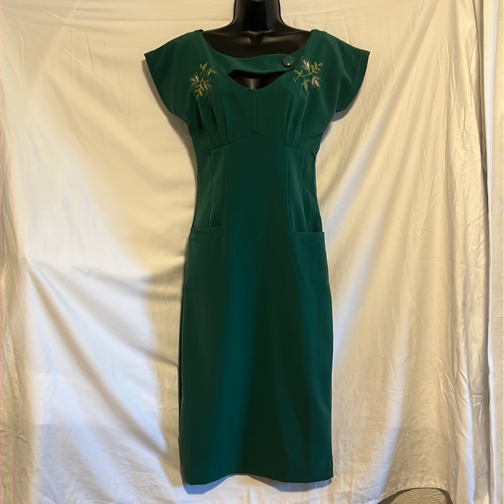 Bettie Page Las Vegas Green Retro Dress